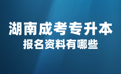 2024年湖南成考专升本报名资料有哪些