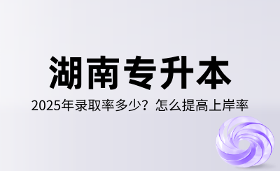 2025年湖南专升本录取率多少？怎么提高上岸率？