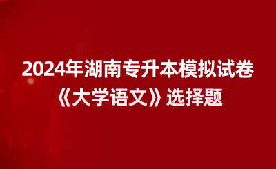 2024年湖南专升本模拟试卷《大学语文》选择题